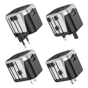 Hoco AC5 2USB + 1 Socket Travel Charger – Black
