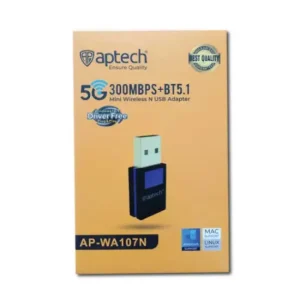 Aptech WA107N 300Mbps BT5.1 Mini Wireless USB Adapter