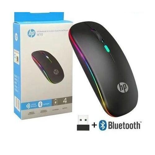Hp W10 Wireless and Bluetooth Rechargeable Mouse with Led Light Black - Image 2