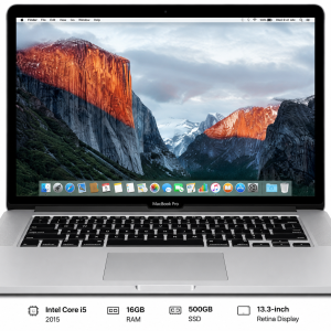 Apple MacBook Pro 2015, Core i5 2015, 16GB RAM, 500GB SSD, 13.3-inch Retina Display