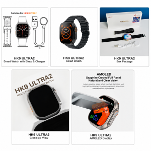 HK9 Ultra 2 AMOLED Smartwatch with ChatGPT - Black Color