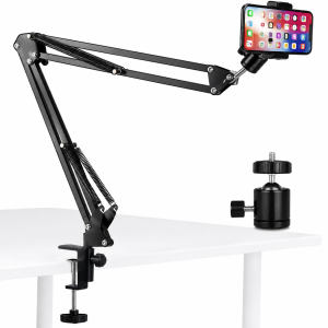 YIYANT Overhead Tripod Mount Articulating Arm,Cell Phone Holder, Arm Stand Accessory for Video Recording Live