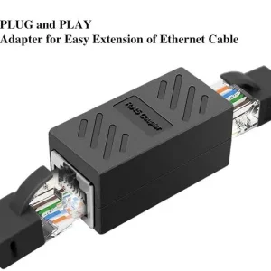 RJ45 Coupler, Network Coupler for Cat7/Cat6/Cat5e/cat5 Ethernet Cable Extender Connector - Female to Female, Black