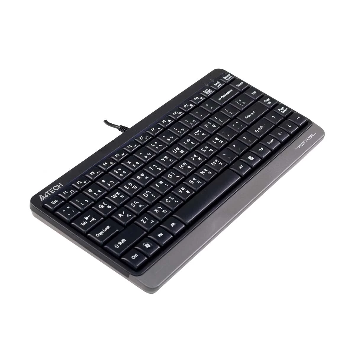 A4TECH FK11 Grey USB FN-Hotkeys Multimedia Mini Keyboard with Bangla - Image 2