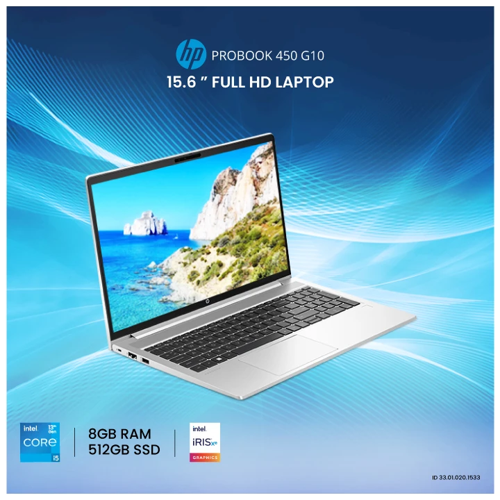 HP ProBook 450 G10 Intel Core i5 1335U 8GB RAM, 512GB SSD 15.6 Inch FHD Display Silver Laptop (8GB RAM) - Image 6